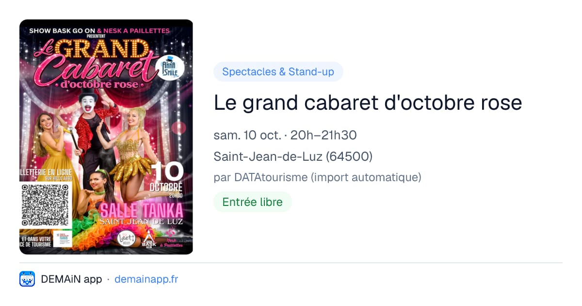 Le grand cabaret d'octobre rose — Saint-Jean-de-Luz