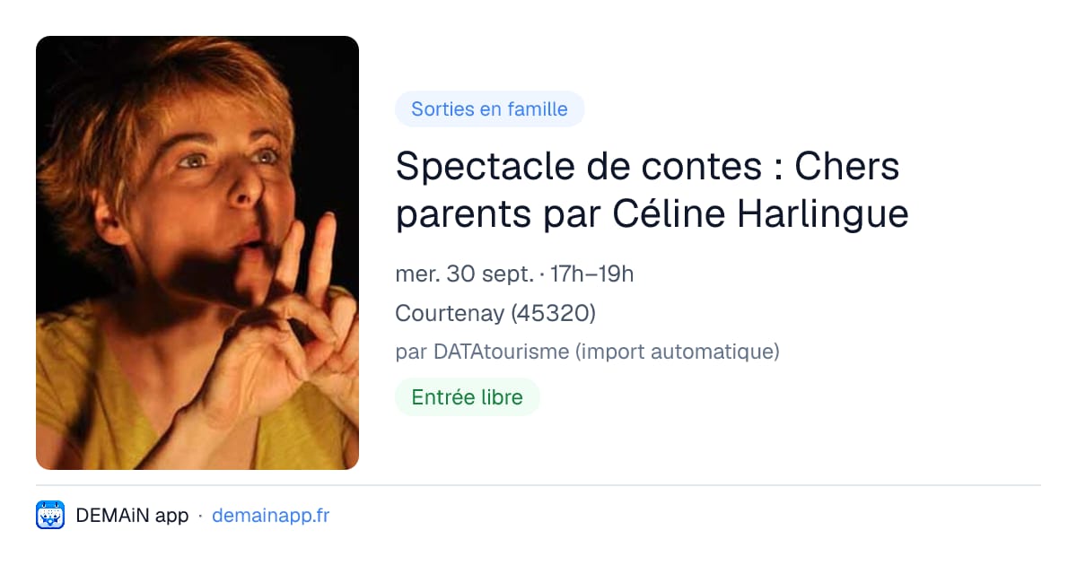 Spectacle de contes : Chers parents par Céline Harlingue — Courtenay
