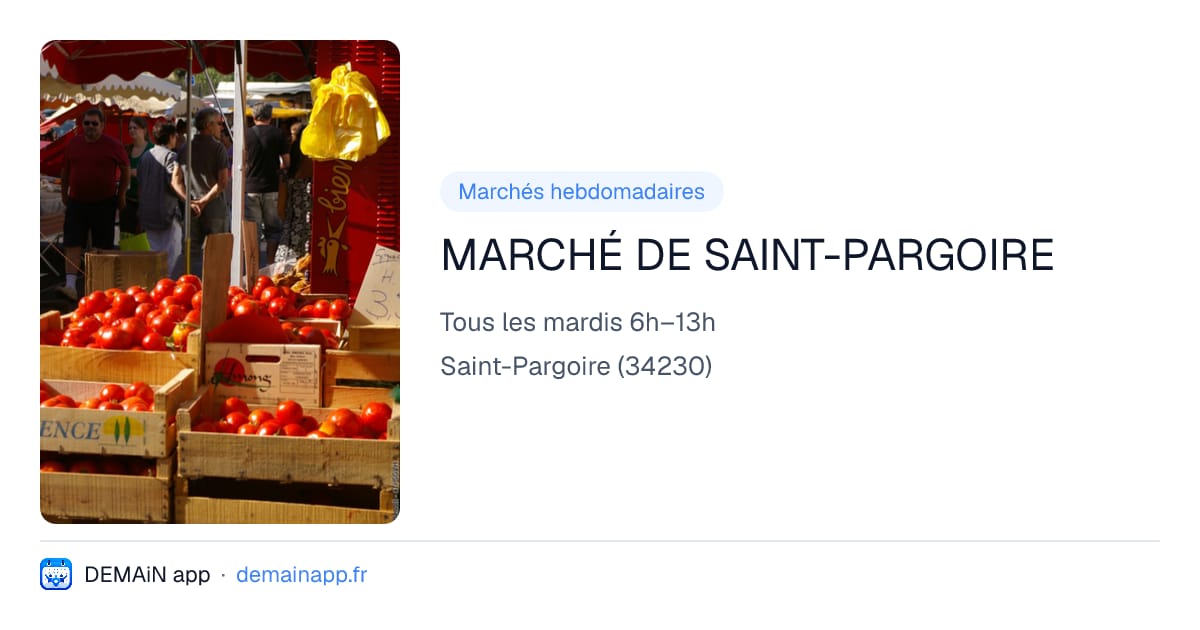 MARCHÉ DE SAINT-PARGOIRE — Saint-Pargoire