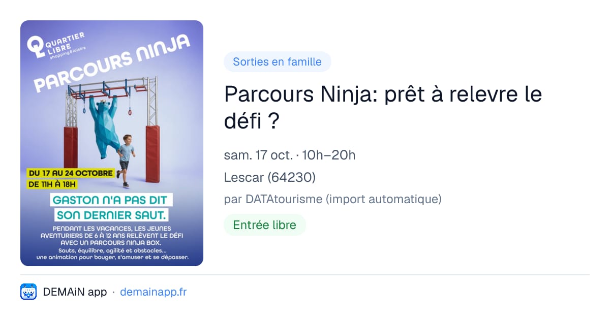 Parcours Ninja: prêt à relevre le défi ? — Lescar