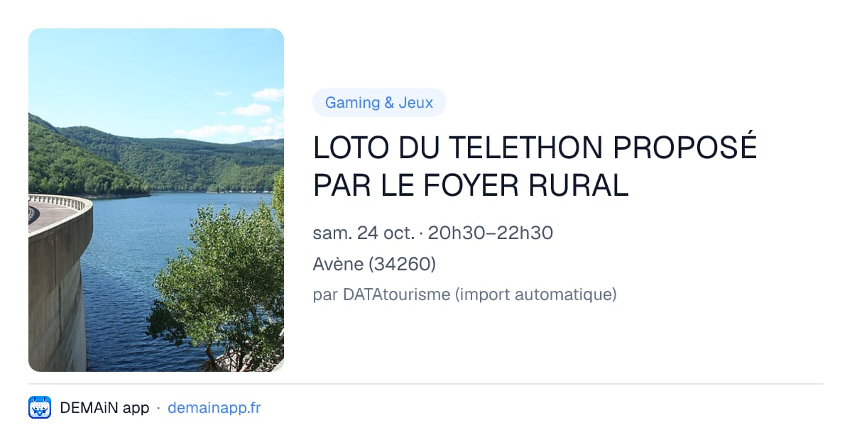 LOTO DU TELETHON PROPOSÉ PAR LE FOYER RURAL — Avène