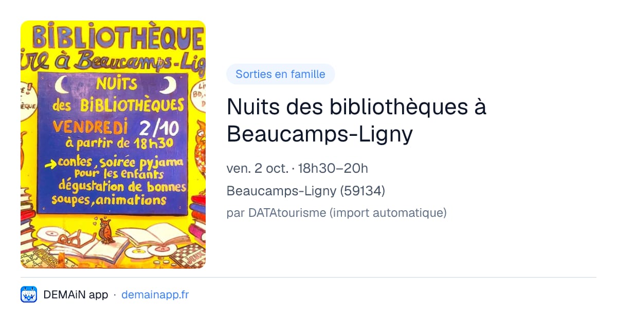 Nuits des bibliothèques à Beaucamps-Ligny — Beaucamps-Ligny