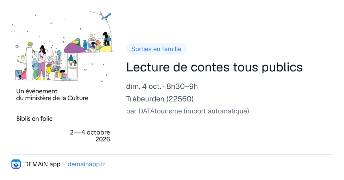 Lecture de contes tous publics — Trébeurden