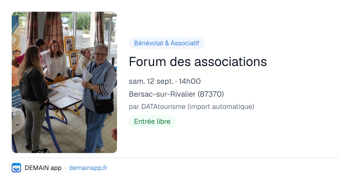 Forum des associations — Bersac-sur-Rivalier