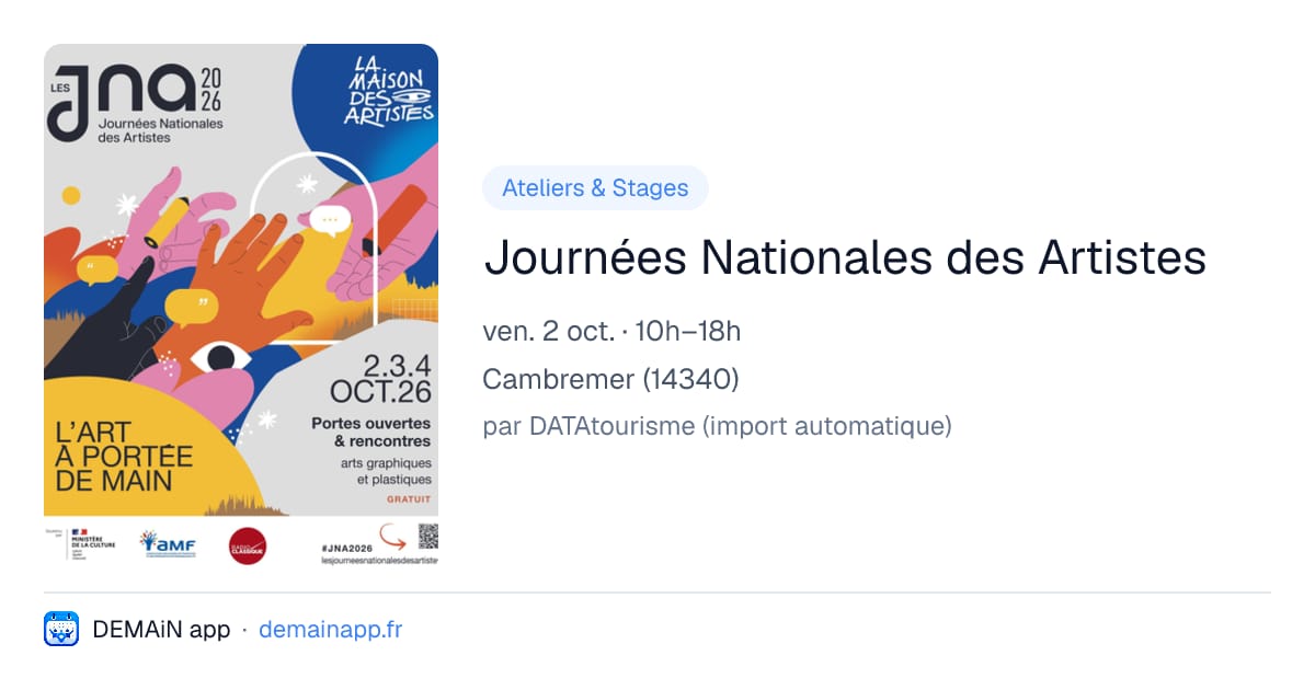 Journées Nationales des Artistes — Cambremer