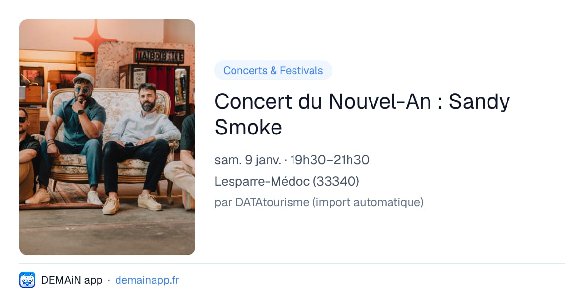 Concert du Nouvel-An : Sandy Smoke — Lesparre-Médoc
