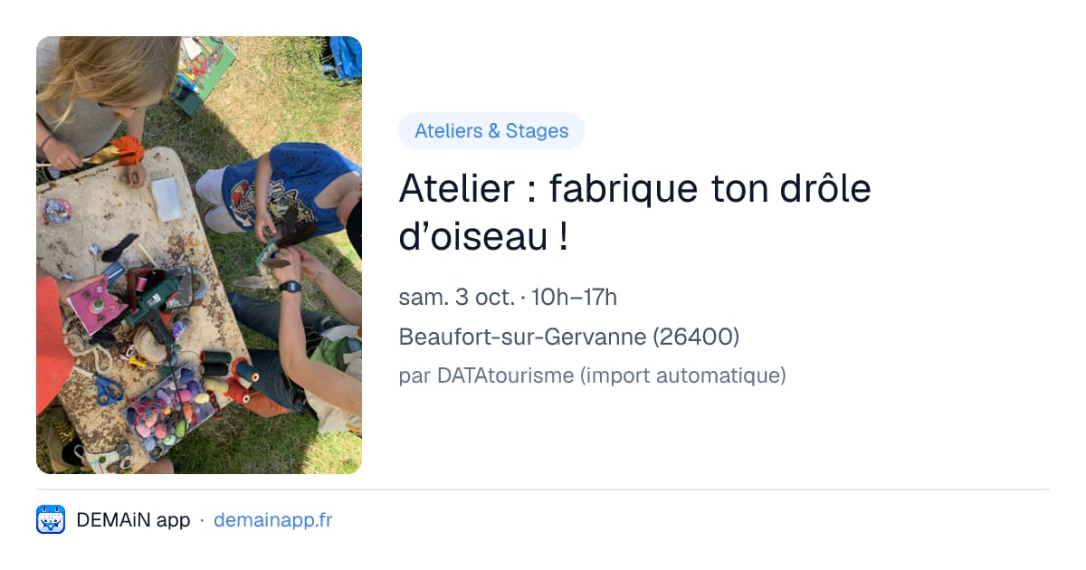 Atelier : fabrique ton drôle d’oiseau ! — Beaufort-sur-Gervanne