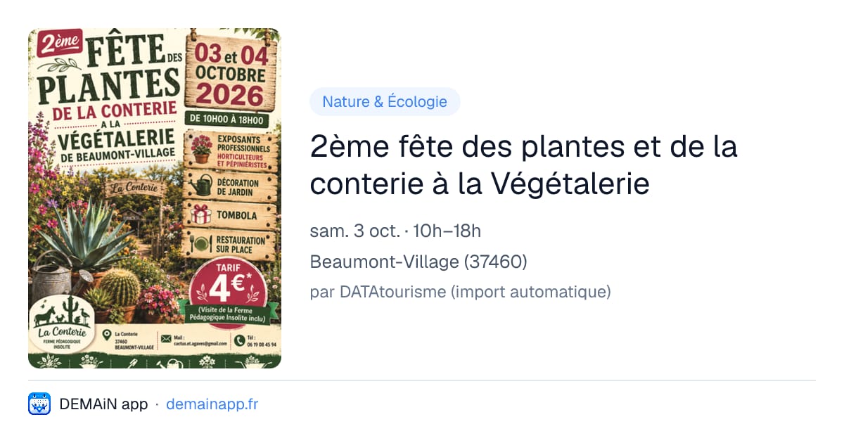 2ème fête des plantes et de la conterie à la Végétalerie — Beaumont-Village