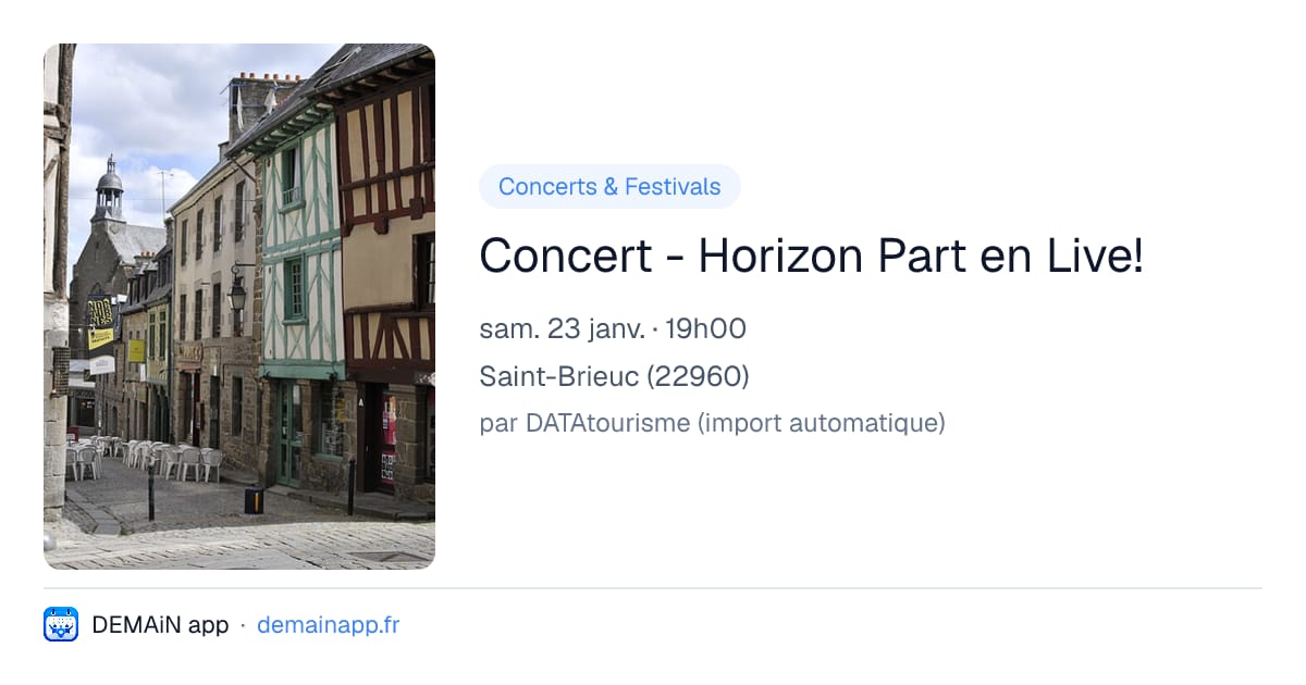 Concert - Horizon Part en Live! — Saint-Brieuc