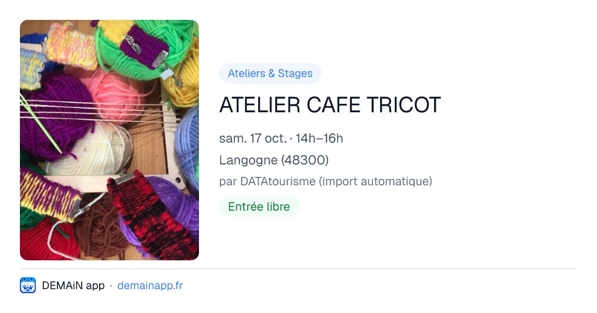 ATELIER CAFE TRICOT — Langogne