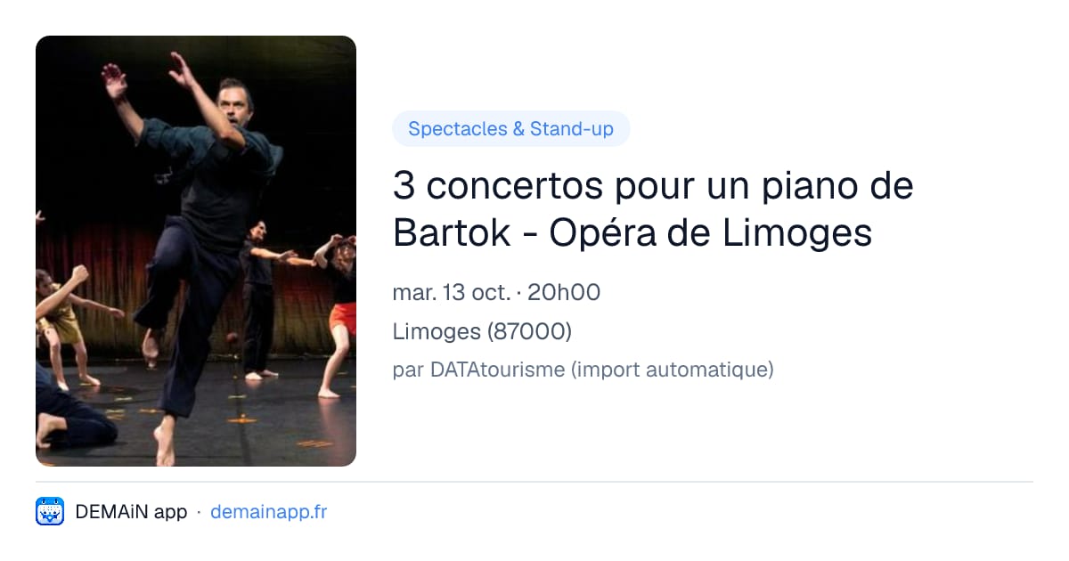 3 concertos pour un piano de Bartok - Opéra de Limoges — Limoges