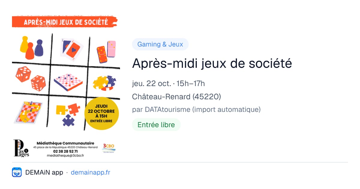 Après-midi jeux de société — Château-Renard