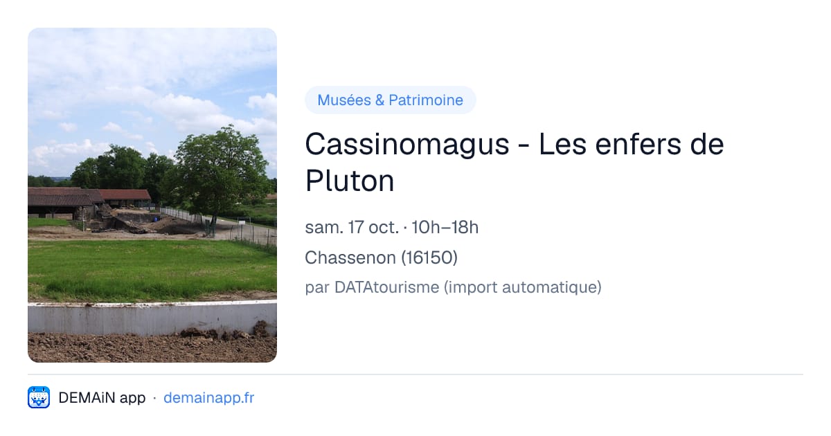 Cassinomagus - Les enfers de Pluton — Chassenon