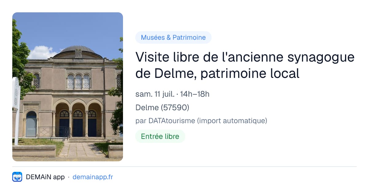 Visite libre de l'ancienne synagogue de Delme, patrimoine local — Delme