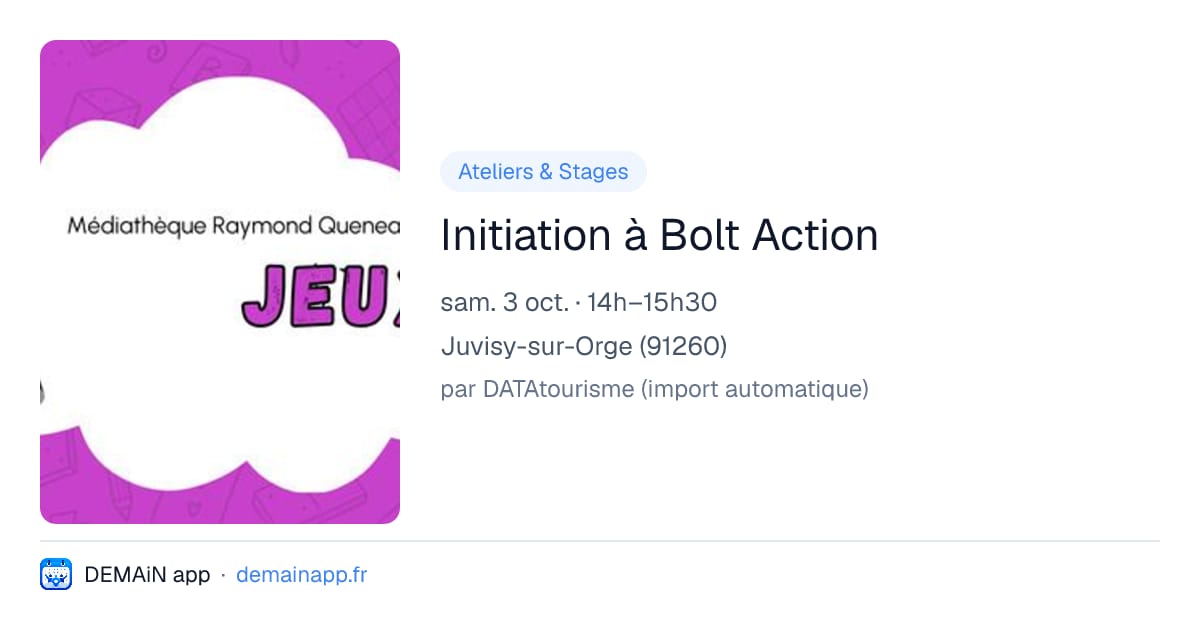 Initiation à Bolt Action — Juvisy-sur-Orge