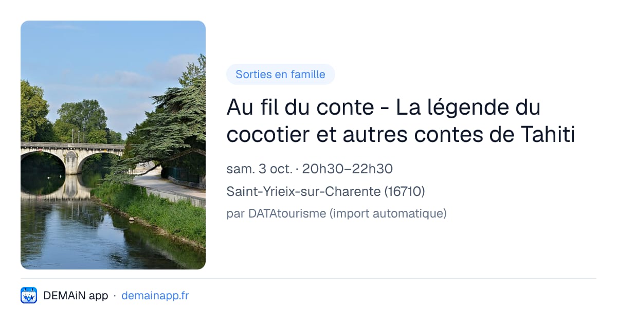 Au fil du conte - La légende du cocotier et autres contes de Tahiti — Saint-Yrieix-sur-Charente