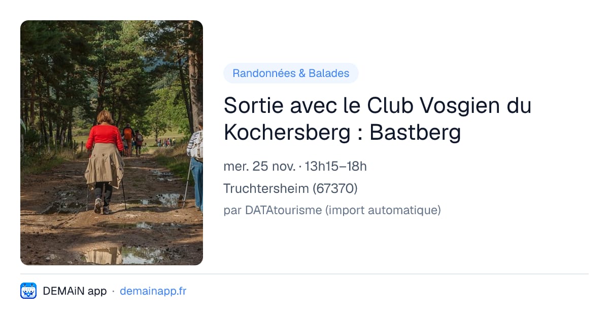 Sortie avec le Club Vosgien du Kochersberg : Bastberg — Truchtersheim