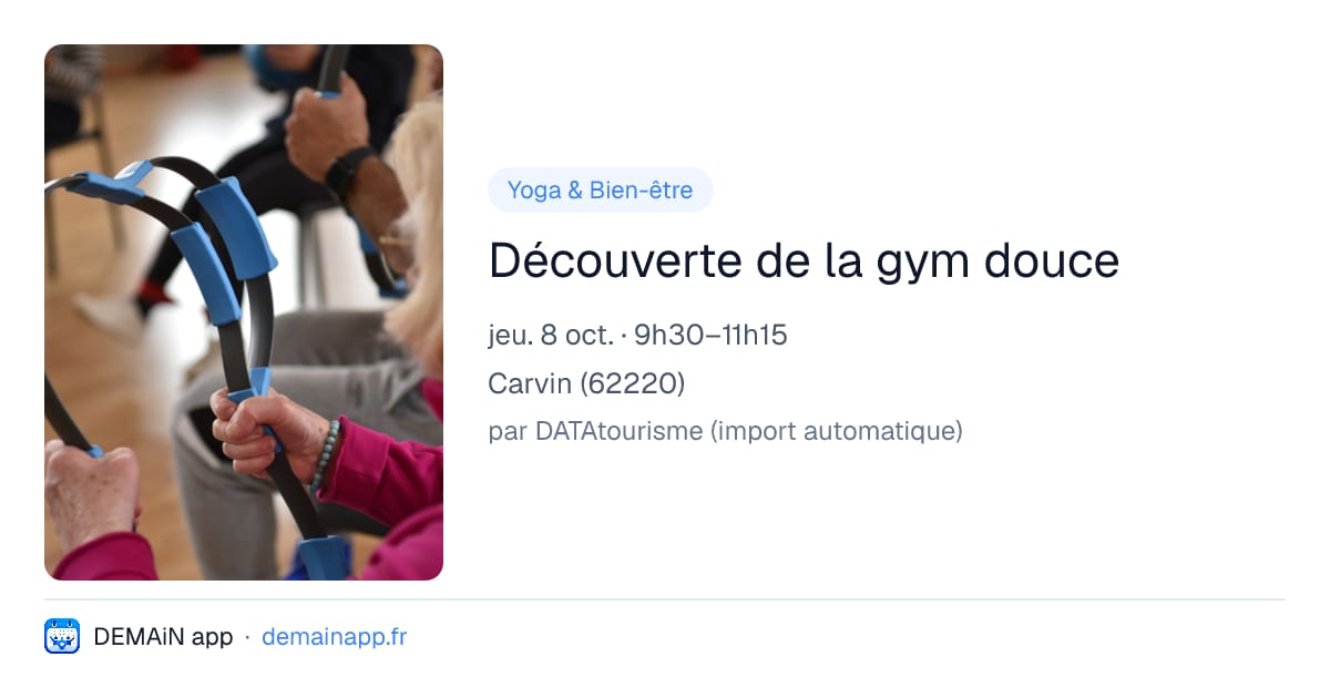 Découverte de la gym douce — Carvin