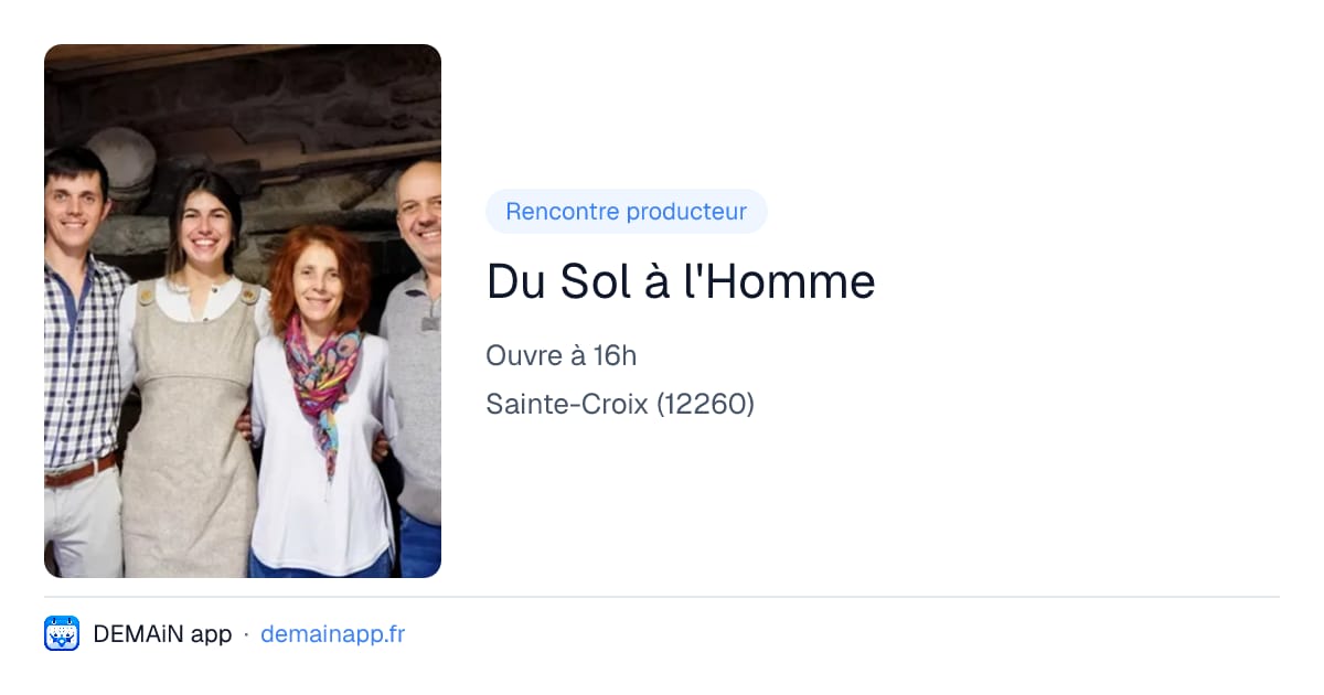 Du Sol à l'Homme — Sainte-Croix