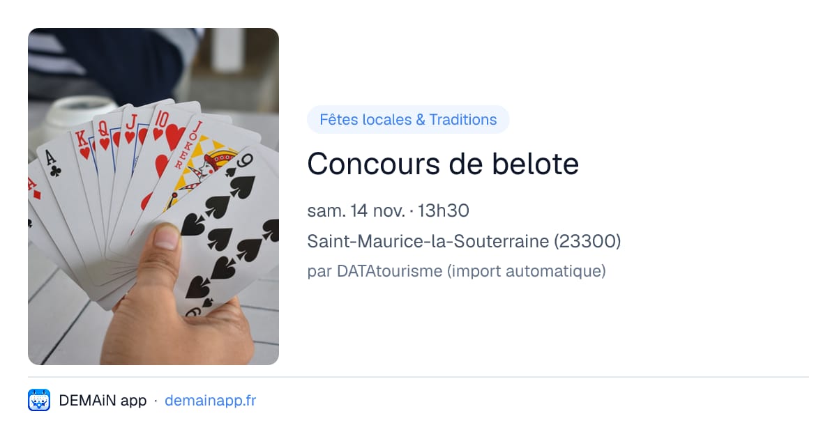 Concours de belote — Saint-Maurice-la-Souterraine