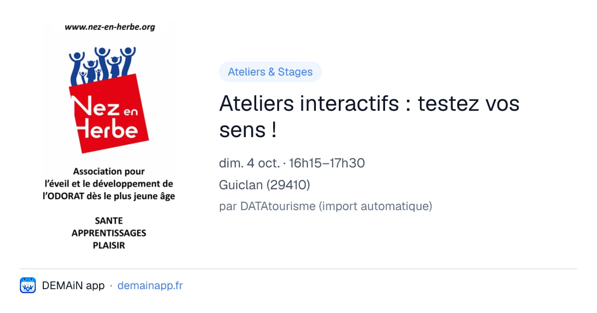 Ateliers interactifs : testez vos sens ! — Guiclan