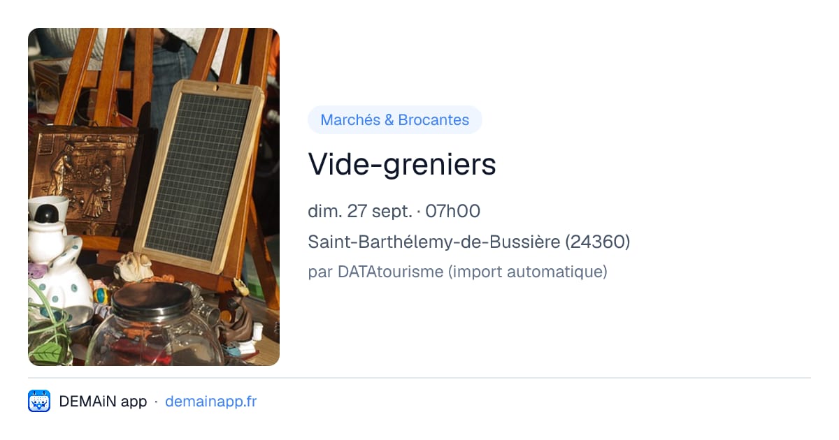 Vide-greniers — Saint-Barthélemy-de-Bussière