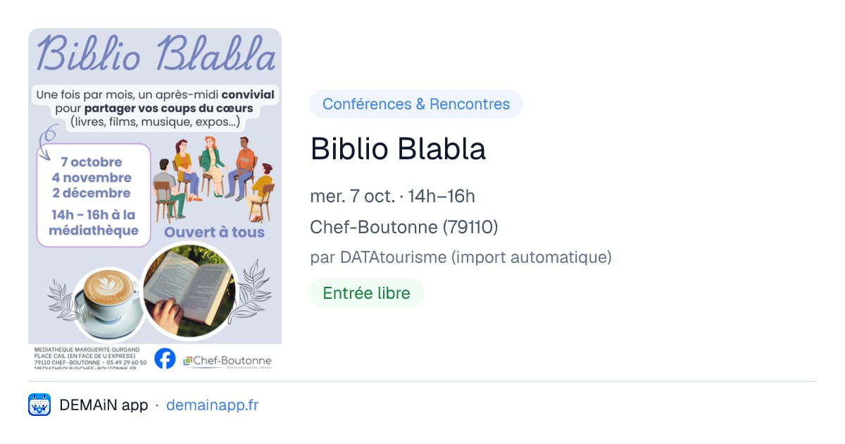 Biblio Blabla — Chef-Boutonne