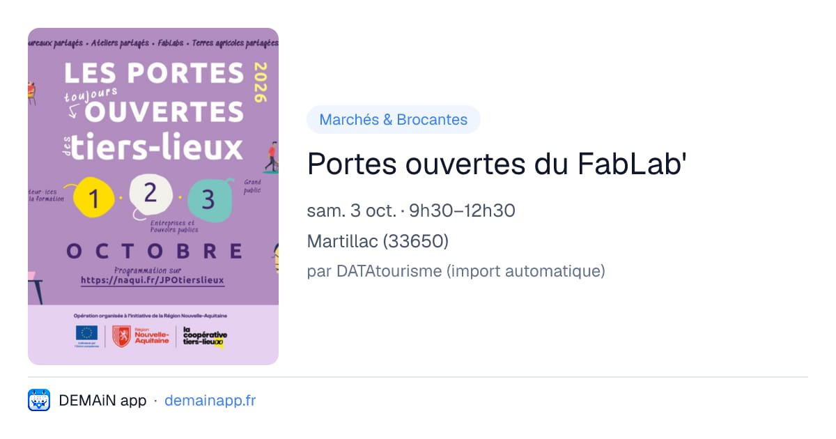 Portes ouvertes du FabLab' — Martillac