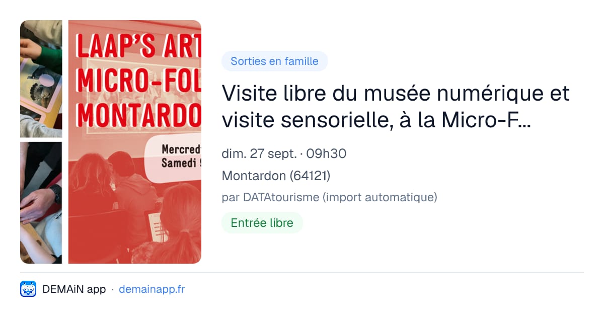 Visite libre du musée numérique et visite sensorielle, à la Micro-Folie — Montardon