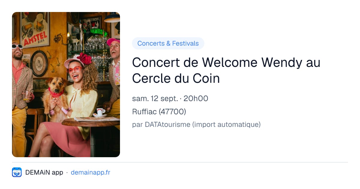 Concert de Welcome Wendy au Cercle du Coin — Ruffiac
