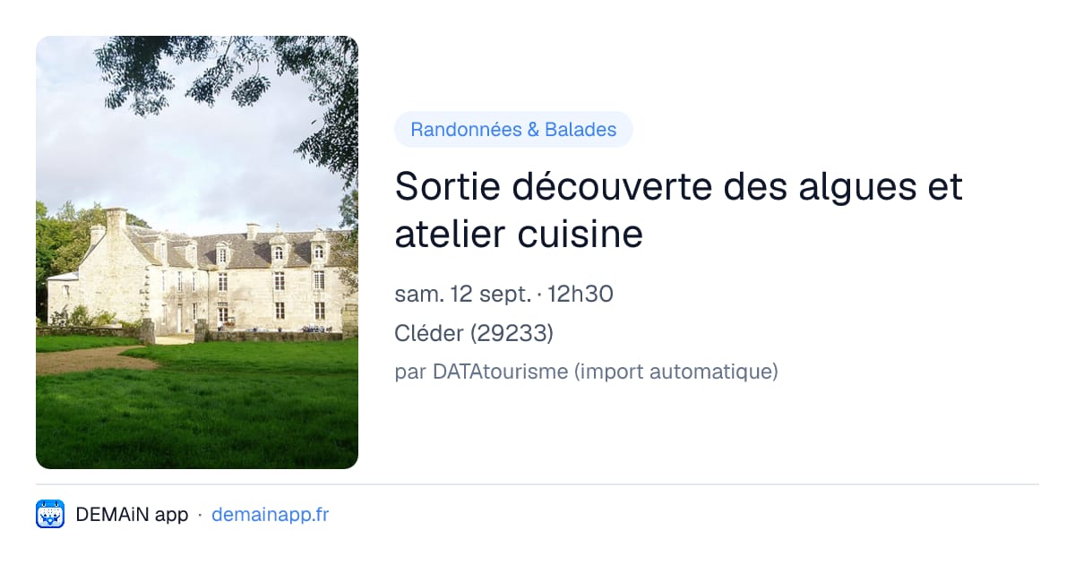 Sortie découverte des algues et atelier cuisine — Cléder