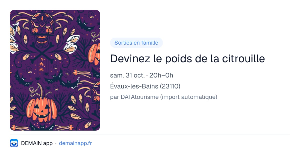 Devinez le poids de la citrouille — Évaux-les-Bains
