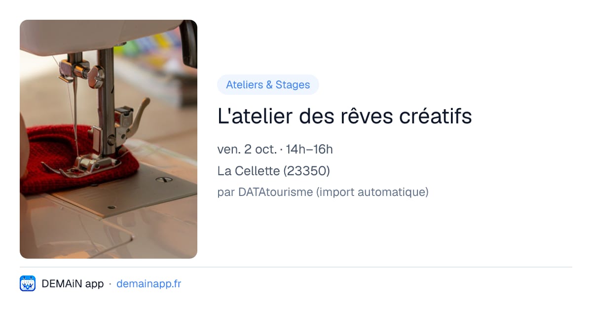 L'atelier des rêves créatifs — La Cellette