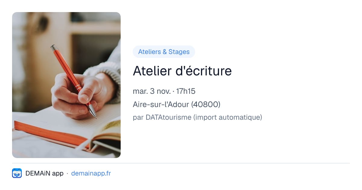 Atelier d'écriture — Aire-sur-l'Adour