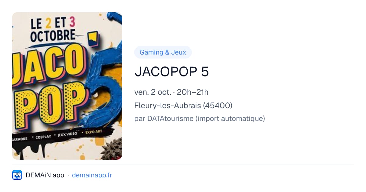 JACOPOP 5 — Fleury-les-Aubrais