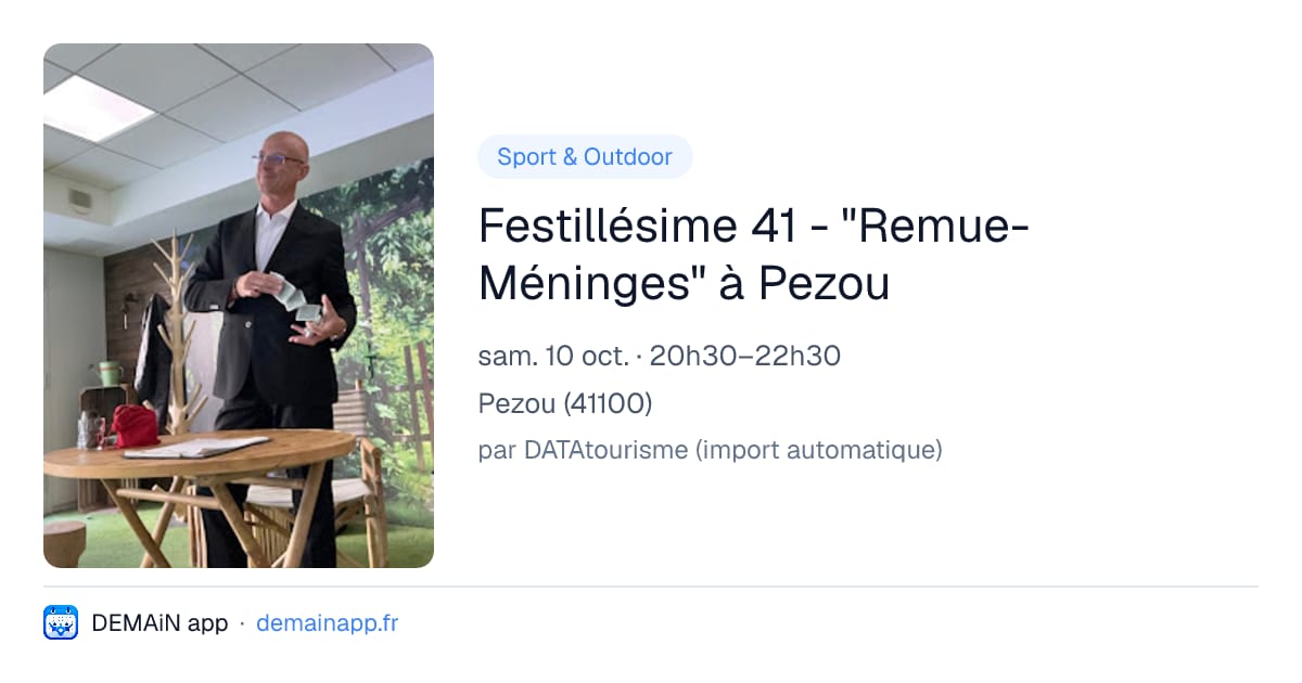 Festillésime 41 - "Remue-Méninges" à Pezou — Pezou