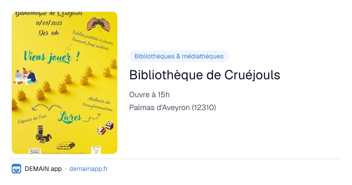 Bibliothèque de Cruéjouls — Palmas d'Aveyron