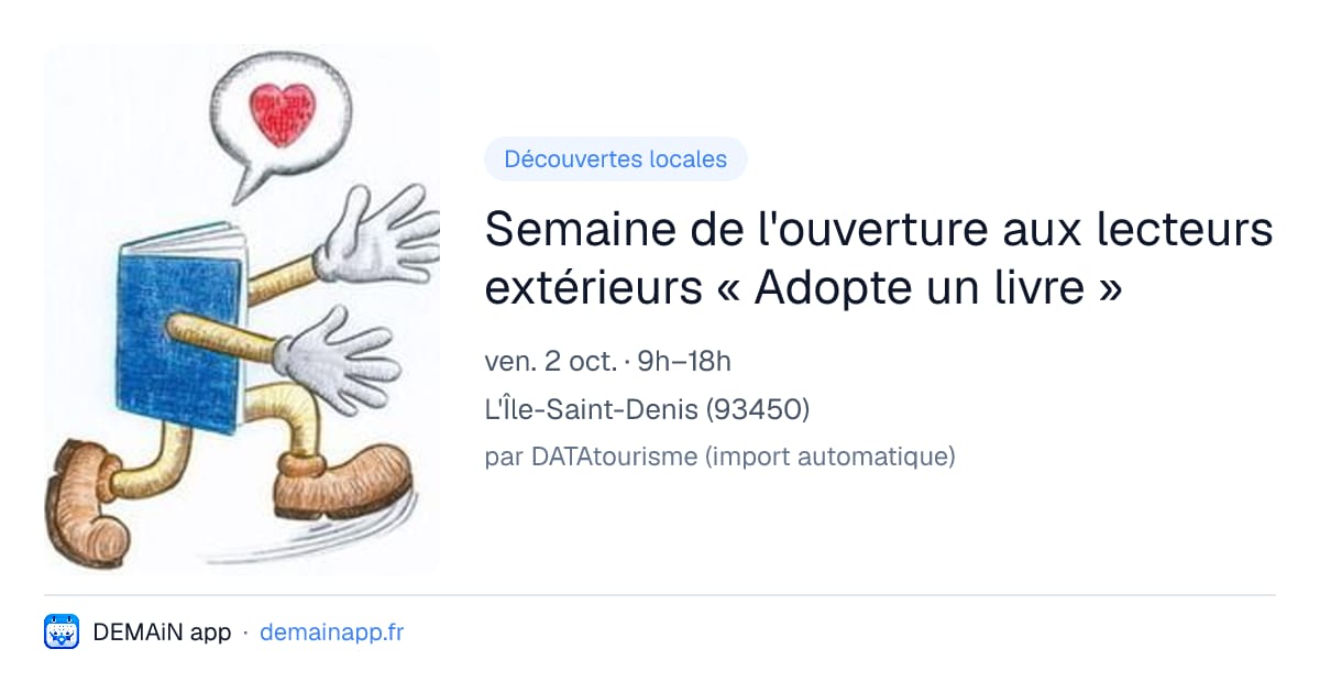 Semaine de l'ouverture aux lecteurs extérieurs « Adopte un livre » — L'Île-Saint-Denis