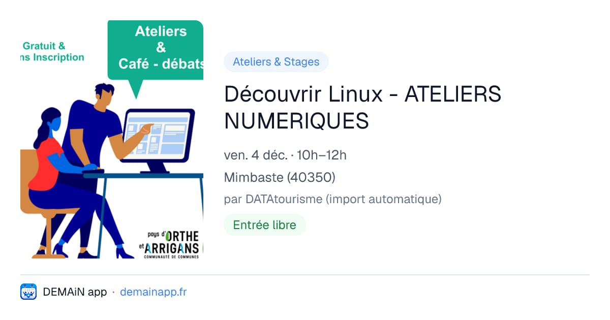 Découvrir Linux - ATELIERS NUMERIQUES — Mimbaste
