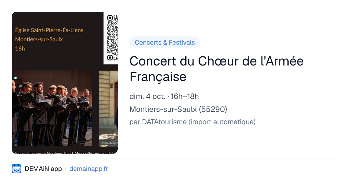 Concert du Chœur de l'Armée Française — Montiers-sur-Saulx