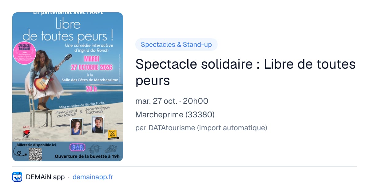 Spectacle solidaire : Libre de toutes peurs — Marcheprime