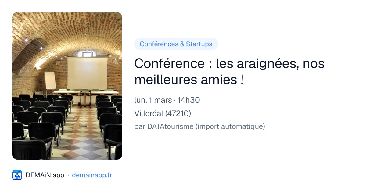 Conférence : les araignées, nos meilleures amies ! — Villeréal