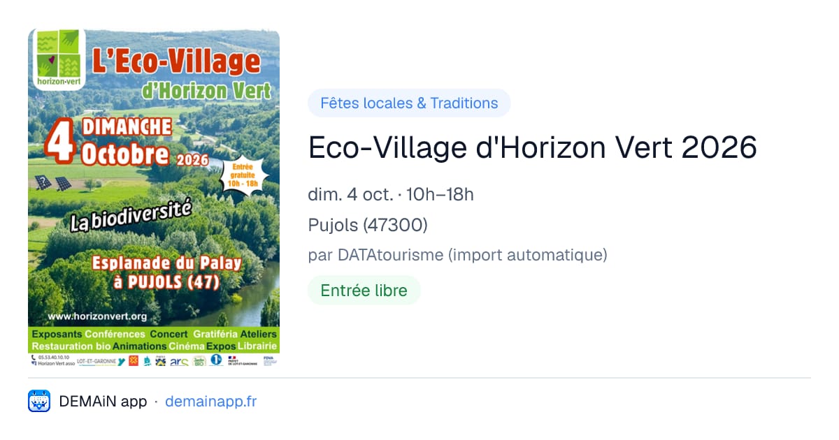 Eco-Village d'Horizon Vert 2026 — Pujols