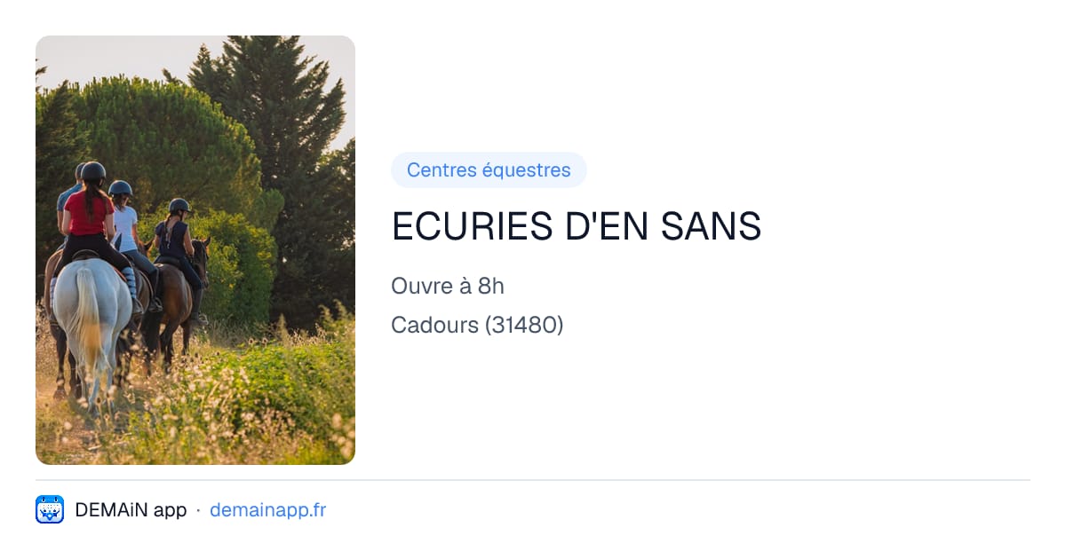 ECURIES D'EN SANS — Cadours