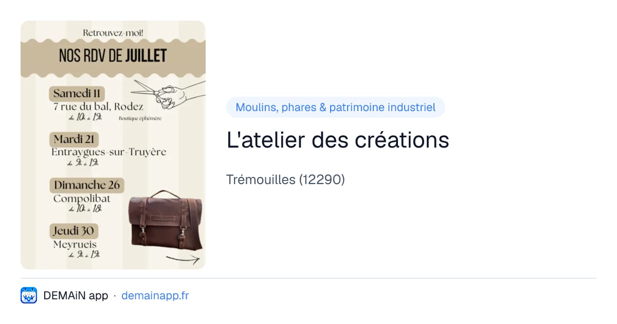 L'atelier des créations — Trémouilles