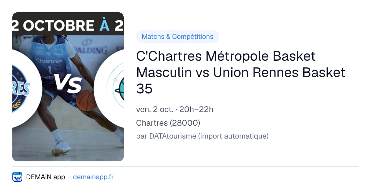 C'Chartres Métropole Basket Masculin vs Union Rennes Basket 35 — Chartres