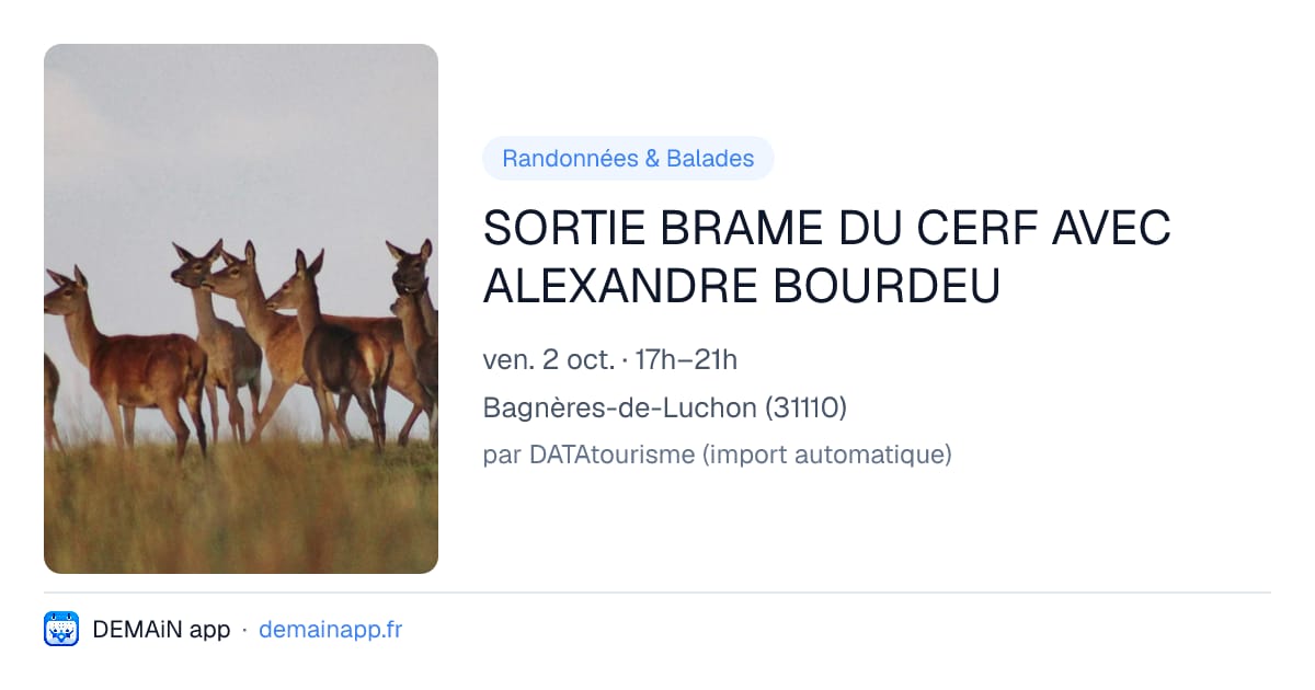 SORTIE BRAME DU CERF AVEC ALEXANDRE BOURDEU — Bagnères-de-Luchon