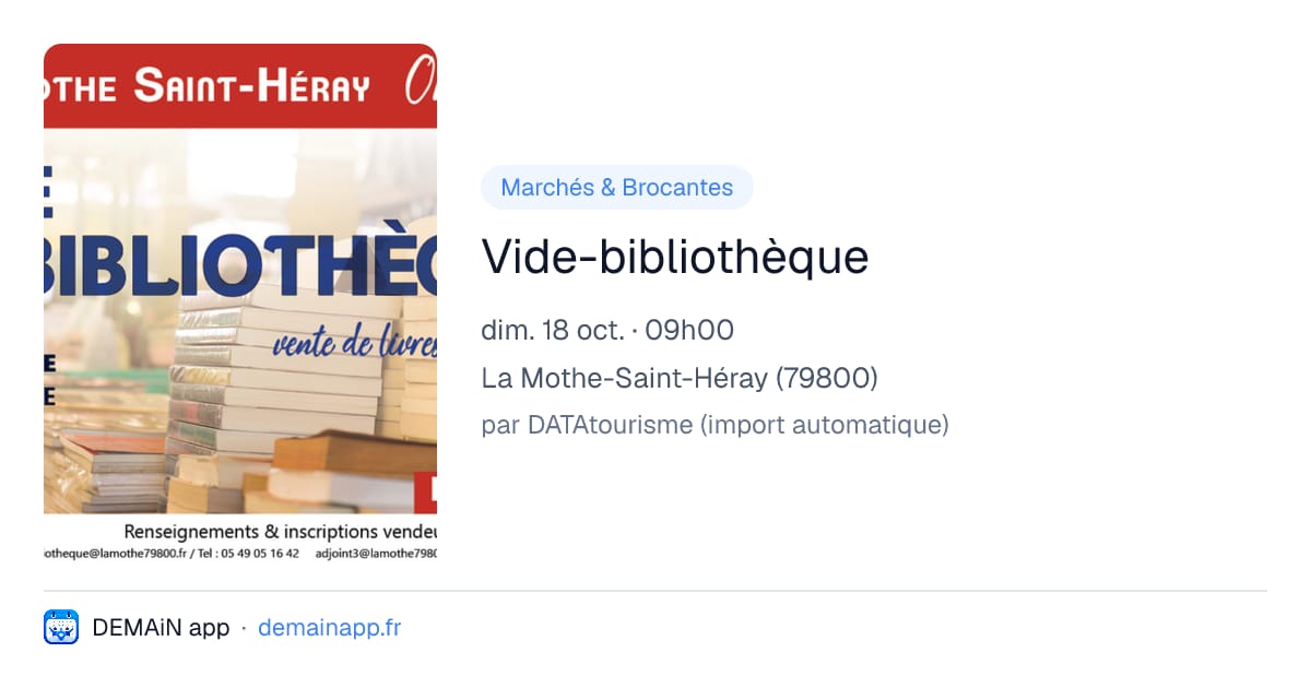 Vide-bibliothèque — La Mothe-Saint-Héray