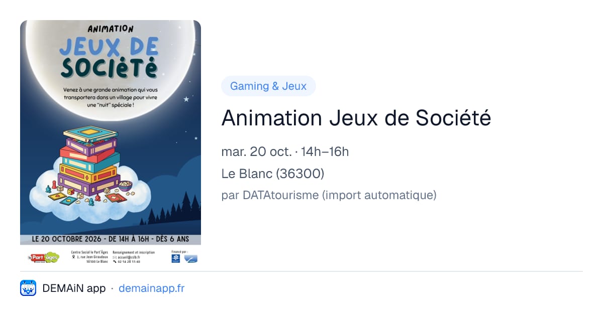 Animation Jeux de Société — Le Blanc