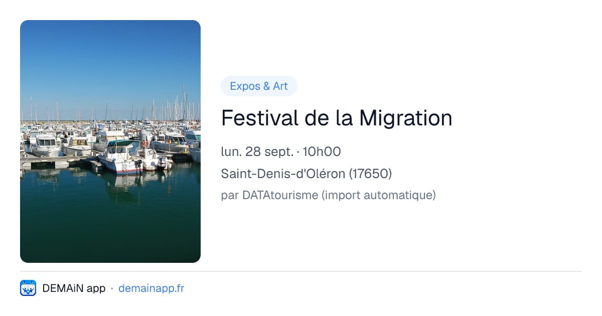 Festival de la Migration — Saint-Denis-d'Oléron